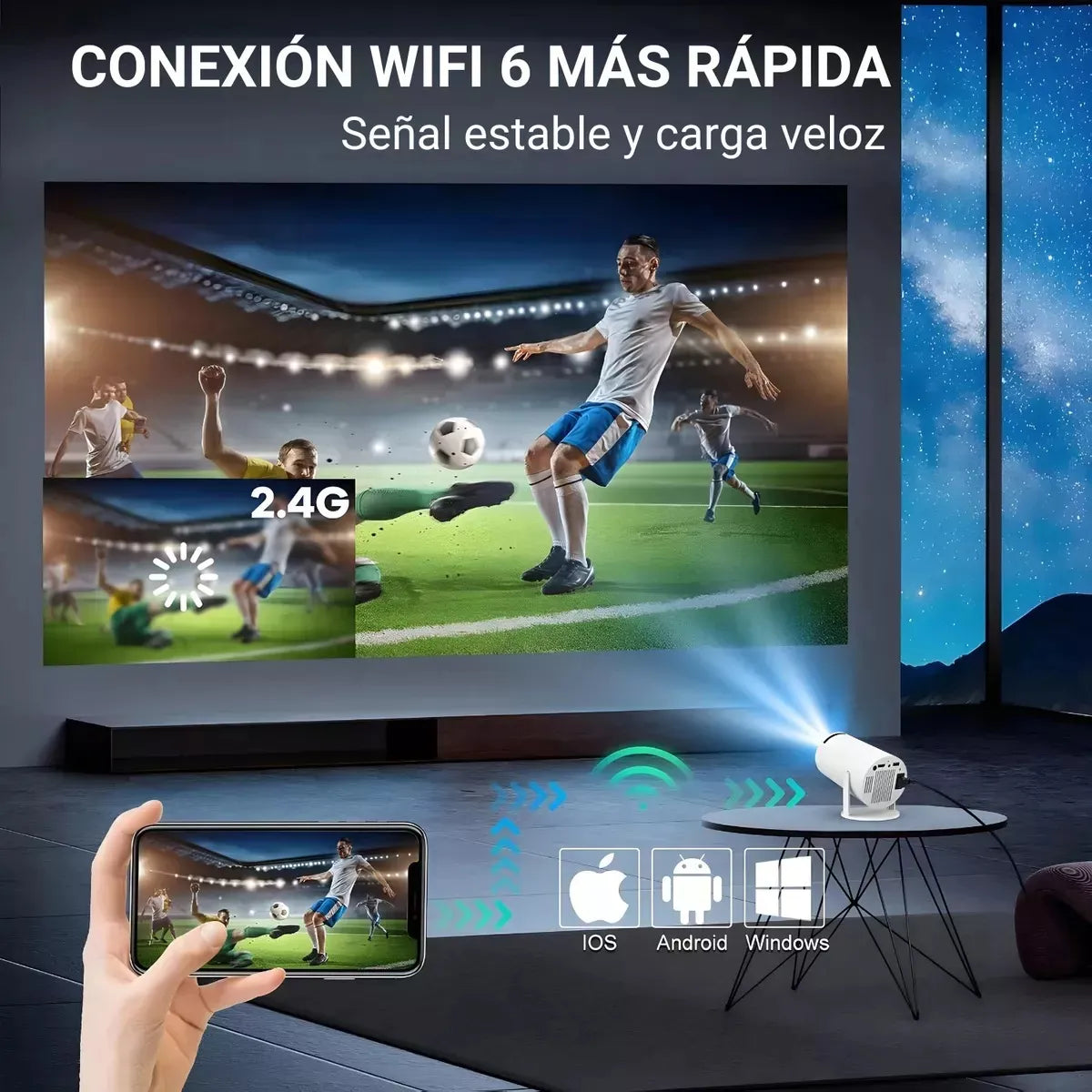 Proyector LED Smart 4K WiFi