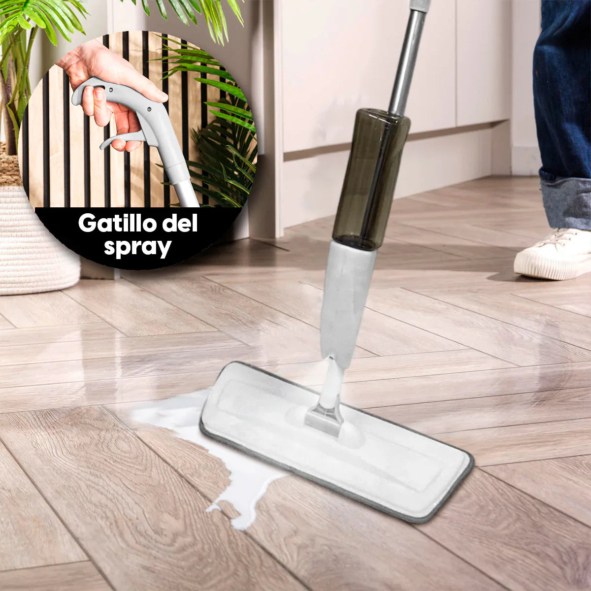 Trapeador con Spray y Cabezal 360°