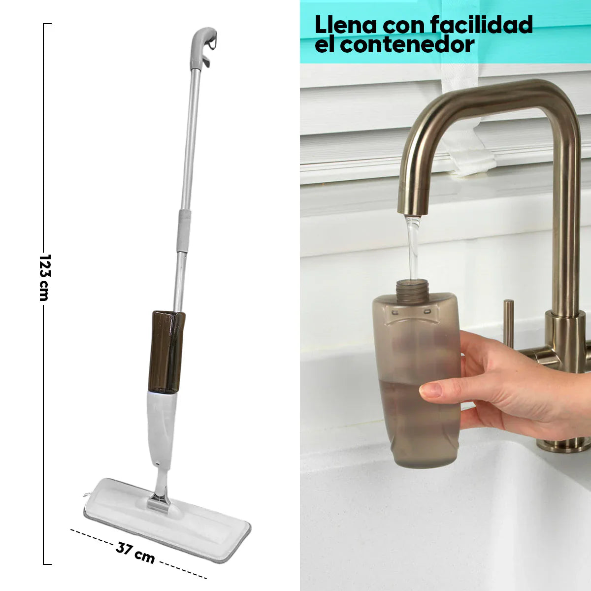 Trapeador con Spray y Cabezal 360°