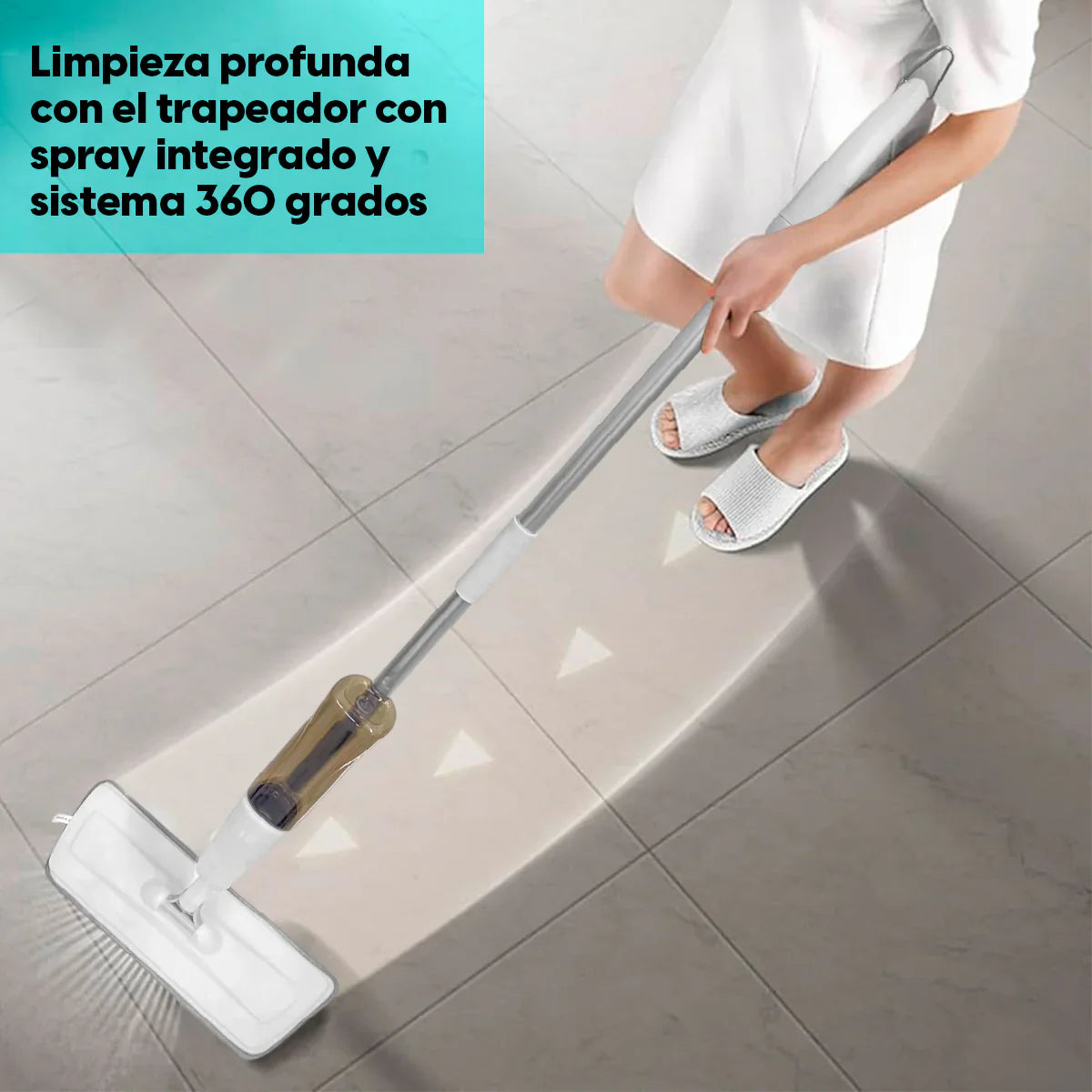 Trapeador con Spray y Cabezal 360°